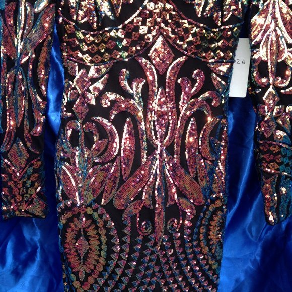 Baroque/Art Deco Revival Sequin Privy Dress - Picture 2 of 7